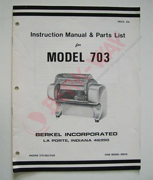 Manuale istruzioni affettatrice Berkel 703